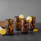 4-pack 20oz Tortoise Brown Drinking Glass Set
