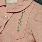 Vintage 1960s Child   s Toddler Pink Pleated Overcoat   Bonnet Embroidered Floral