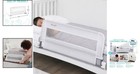 Safe   Secure 33-inch Swing Down Crib Rail For Toddlers - Easy Install   White