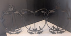 Wrought Iron Horizontal 3 Tier Wall Plate Rack Ivy Leaf Motif