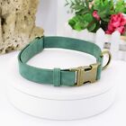 Personalized Soft Leather Dog Collar Custom Pet Name number Engraved Xs-xl