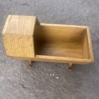 Antique Hand Made Pine Wood Baby Doll Rocking Crib Hooded
