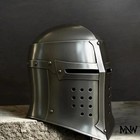 Medieval Great Helmet Crusader Knight Helmet Steel Armor Helmet Larp Cosplay