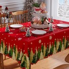  Christmas Tablecloth 60x84 Inch Rectangle  Red Merry 60  X 84   rectangular 