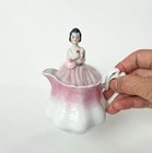 Vtg Mini Lady Pin Cushion Half Doll Creamer Jug Figurine Porcelain Old Germany