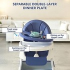 Portable Baby High Chair With Wheels Multi-use Feeding Chair Storage Basket Blue