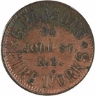 1863 Civil War Token Store Card New York Ny-630-be 1017 Unc Uncertified