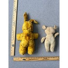Vintage Plush Stuffed Animal Lot Yellow Bunny Rabbit And Tan Teddy Bear Pair