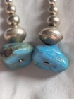 Vintage Native American Handmade Sterling Silver Turquoise Dangle Earrings