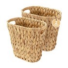 2 Pack Wicker Trash Can Set  Rattan Waste Baskets For Bathroom   Bedroom Decor