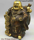Folk China Chinese Tibet Buddhism Temple Bronze Gilt Maitreya Buddha Statue 