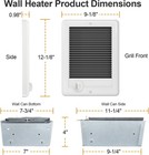 Csc151tw Wall Electric Heater With Thermostat  1500 Watt  5120 Btu  120 Volt