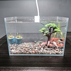 Fish Tank Decor- Small Bonsai Trees With Faux Moss- Aquarium Decoration Aqua    