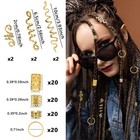 Gold Serpentine Hair Braids  Dreadlock Beads  Ear Clips  86 Pcs