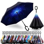 Siepasa 49 56 Inch Inverted Reverse Upside Down Umbrella  49 Inch Starry Sky