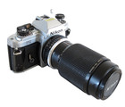 Vtg Nikon Fg 35mm Slr Film Camera Bundle W  Nikon E 75-150 Lens - Excellent 