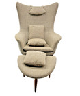 H w  Klein For Bramin Mobler Danish Modern Lounge Chair   Ottoman     1960s Mcm
