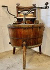 Antique Wooden Washing Machine Hand Crank Anchor Ringer Primitive Barrel Stand