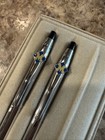 Vintage Cross Pen And Pencil Set Chrome University Of Michigan Read Below     