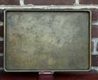 Antique Brass Footed Tray 14    X 10    X 1 25    Heavy 5lbs   11 5 Ozs 
