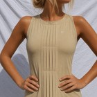 Nike Women   s Beige Tennis Dress Xs Regular Polyester Built-in Shorts Pleated