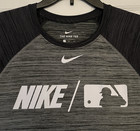 Nike Dri-fit Men s Large Mlb Heather Gray 3 4 Sleeve Baseball Shirt