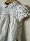 Vtg 80s Polly Flinders Apron Dress Hand Smocked Floral Cottagecore Baby 18 Month