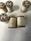 Six Vintage Wood Spool J p Coats Thread Best Six Cord White Unused  40 Yds Ea 