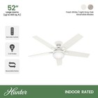 Hunter Fan 52 In Casual Matte White Indoor Ceiling Fan With Light Kit And Remote