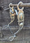 Western Silver Show Bit - Oval Concho - Copper Hood   Roller - 5 Inch Mouth