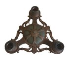 Antique Cast Iron 3 Light Ceiling Fixture Victorian Art Deco Gold Ornate 11 75  