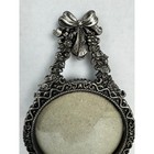 Vintage Silver Tone Metal Triple Hanging Picture Frame Bow Floral Victorian
