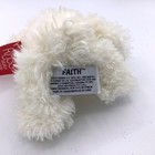 Russ Berrie Faith Plush Bear Cream White Small 5 5  Gold Nose And Cross On Foot