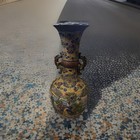 Vintage Japanese Moriage Satsuma-style Floor Vase    dragon Handle     Hand-painted