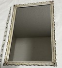 Vtg Vanity Rectangle Frame Mirror Tray Ornate Cream Gold Flecks  14 X 9