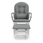 Hoop Infant Nursery Glider And Ottoman  White With Gray