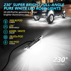 16pods Full Angle All Pure White Led Rock Lights Kit Plug And Play 6500k Pre Wir