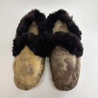 Authentic 1880s Native Inuit Seal Fur Moccasins With Quill-work Floral Details