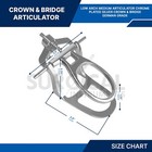 5 Pcs Low Arch Medium Articulator Chrome Plated Dental Lab German Grade