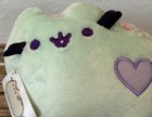 Gund Pusheen The Cat 6  Plush Mint Green W  Purple Heart   Pink Accents  Eguc
