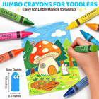 18 Colors Jumbo Crayons For Toddlers  Washable Easy Grip Large Crayons For Kids 