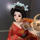 Vintage 1960s Oriental Geisha 16  Doll On Wood Stand