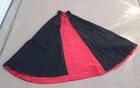 Cape Red Black Silky Fabric Appears Hand Made No Label 42 Inch