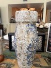 Important Rare Antique 1700   s Mother And Child Blue   White Crackle Glaze Vase