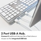 Macally Wired Keyboard For Mac With Usb Ports For Mouse - Compatible Apple Ke   