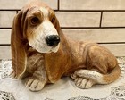 Large Vintage 1983 Bassett Hound Homco Figure 12  Long X 8 1 2    High