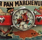1950s Vintage Peter Pan Red Toy Watch Germany Rotate Character Disney Prod Nos