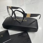 Authentic Versace Black   Gold Frame Studded Eyeglasses 3329-b Gb1 54-17 145