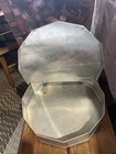 Vintage Box Hinged Tin Aluminum 10 Sided