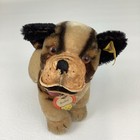 Vintage Steiff Bully Bulldog 7  Mohair 1317 00 Germany Button Ear Chest Tag 50s